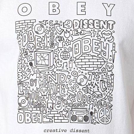 Obey - Tee Shirt Obey Creative Dissent Blanc