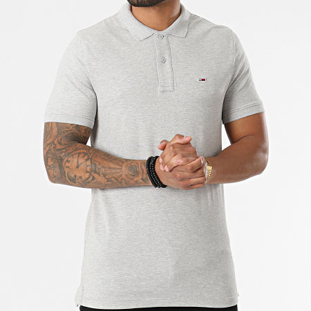 Tommy Jeans - Polo Manches Courtes Classics Solid Stretch 9439 Gris Chiné