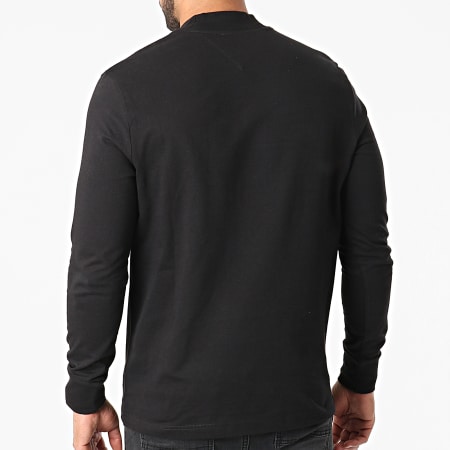 Tommy Jeans - Tee Shirt Manches Longues Badge Mock Neck 0281 Noir
