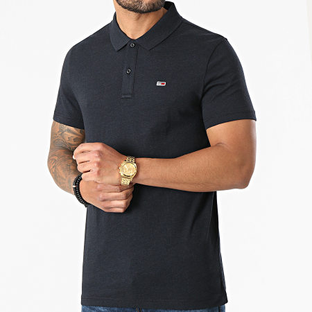 Tommy Jeans - Polo Manches Courtes Essential Jersey 0322 Bleu Marine Chiné