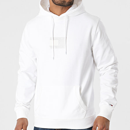 Tommy Jeans - Sweat Capuche Tommy Gel Flag 0336 Blanc