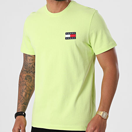 Tommy Jeans - Tee Shirt Tommy Badge 6595 Vert Clair