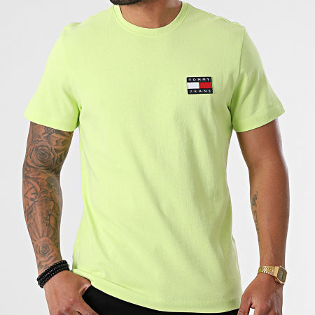 Tommy Jeans - Tee Shirt Tommy Badge 6595 Vert Clair