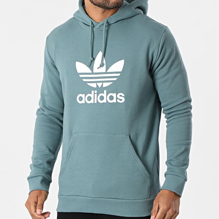 Adidas Originals - Sweat Capuche Trefoil GN3461 Vert - LaBoutiqueOfficielle.com