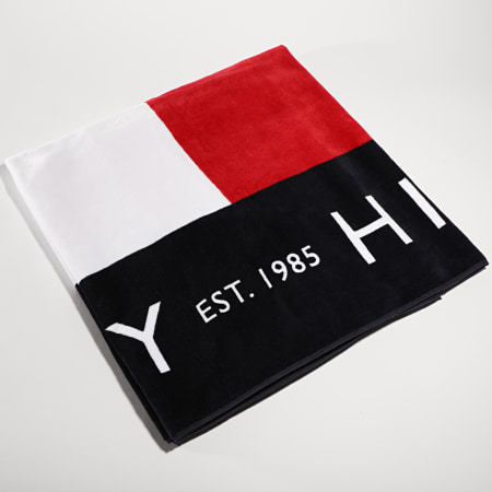 Tommy Hilfiger - Serviette De Bain Flag Large Signature 0042 Rouge