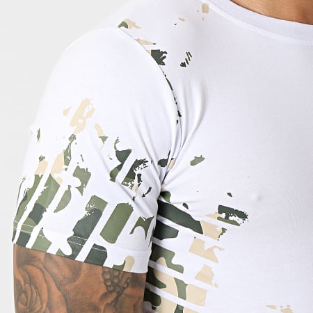 Berry Denim - Tee Shirt XP067 Blanc Vert Kaki Camouflage