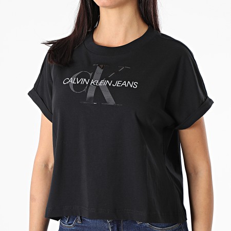 Calvin Klein - Tee Shirt Femme Tonal Monogram 6347 Noir
