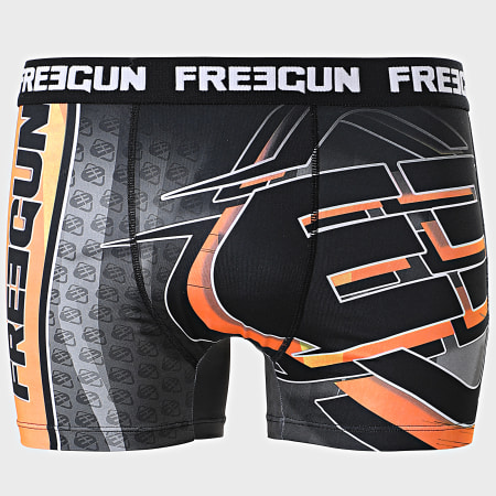 Freegun - Lot De 3 Boxers Brand Noir Orange