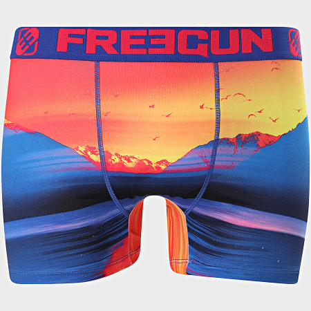 Freegun - Boxer Sunset Bleu Marine Orange