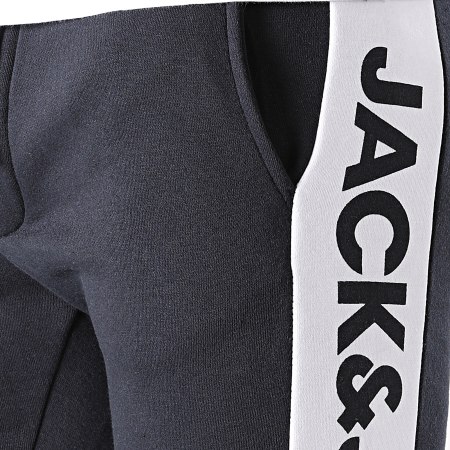 Jack And Jones - Azul Marino Will Logo Blocking Raya Tricolor Pantalones Jogging 12197199