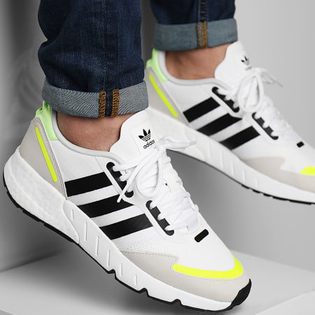 Adidas Originals - Baskets ZX 1K Boost H69037 Footwear White Core Black Solar Yellow