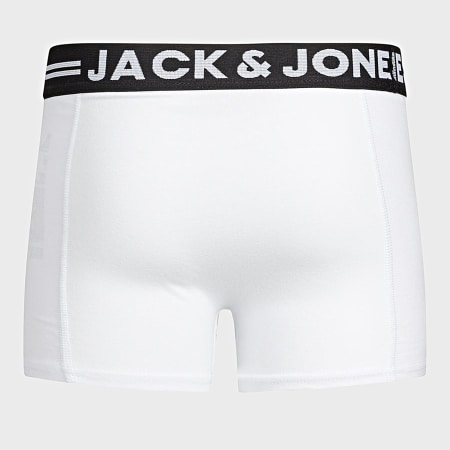 Jack And Jones - Lote de 3 calzoncillos bóxer para niños Sense 12149293 Negro Blanco Gris brezo