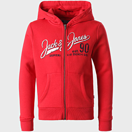 Sweat Capuche Zippe Enfant Logo 12173884 Rouge