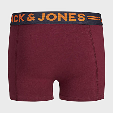 Jack And Jones - Set di 3 boxer Lichfield per bambini 12149294 Bordeaux Navy Grey Charcoal