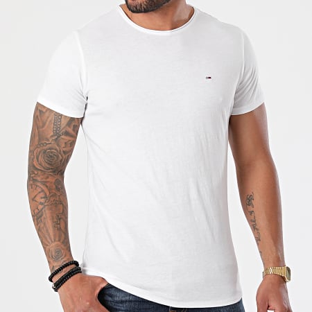 Tommy Jeans - Tee Shirt Oversize Slim Jaspe 9586 Blanc