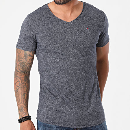 Tommy Jeans - Jaspe 9587 Camiseta Slim V-Neck Oversize Heather Navy