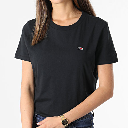 Tommy Jeans - Tee Shirt Femme Regular Jersey 9198 Noir