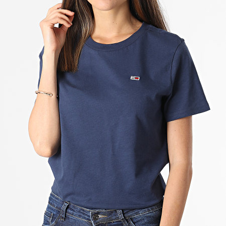 Tommy Jeans - Maglietta da donna in jersey regolare 9198 blu navy