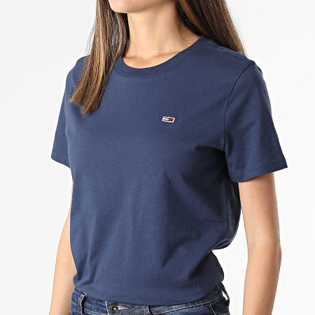 Tommy Jeans - Tee Shirt Femme Regular Jersey 9198 Bleu Marine