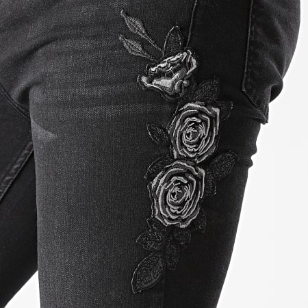Gianni Kavanagh - Jean Skinny Roses Bloom GKM001810 Noir Gris Dégradé Floral