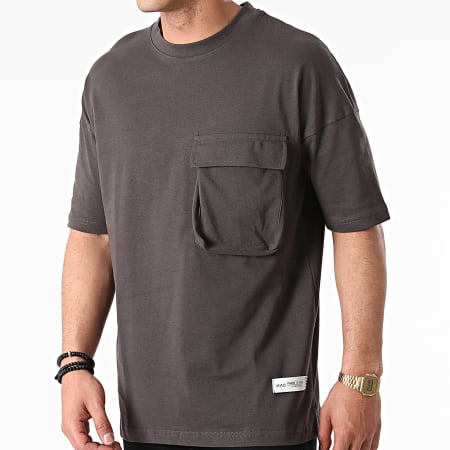 Ikao - Tee Shirt Oversize Poche LL441 Gris Anthracite
