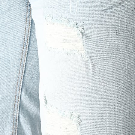 Indicode Jeans - Short Jean Slim Kaden Holes Bleu Wash