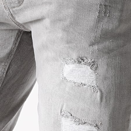 Indicode Jeans - Short Jean Slim Kaden Holes Gris
