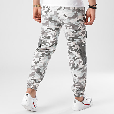 Project X Paris - Pantalon Jogging Camouflage Réfléchissant 2040101 Gris Beige Vert