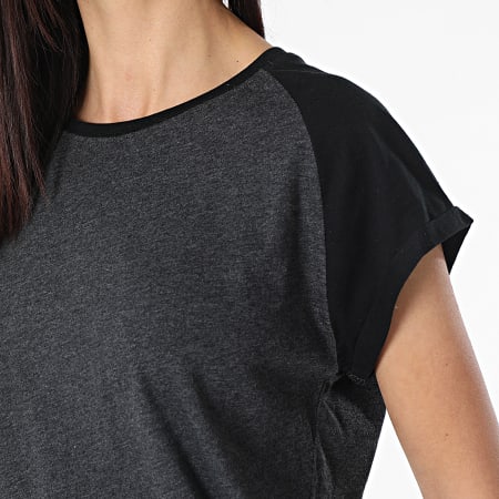 Urban Classics - Women's Oversize Camiseta TB1913 Gris Carbón Negro