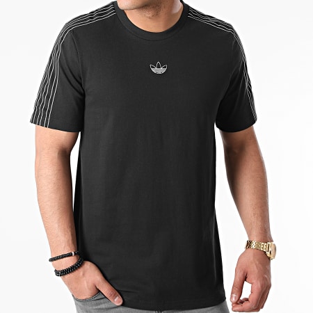 Adidas Originals - Tee Shirt A Bandes 3 Stripes GN2417 Noir