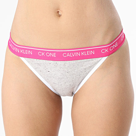 Calvin Klein - Slip brasiliano da donna QF5834E grigio erica rosa