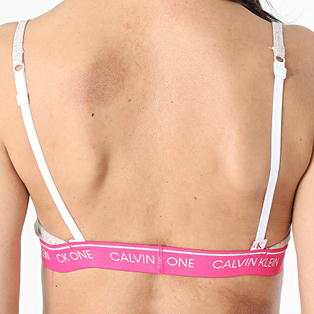Calvin Klein - Brassière Triangle Femme QF5953E Gris Chiné Rose