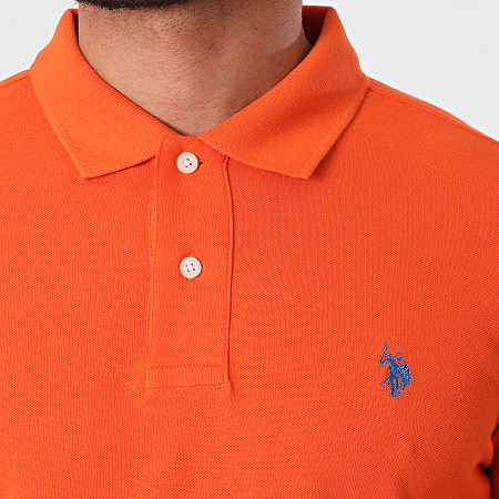 US Polo ASSN - Polo Manches Courtes Institutional Orange