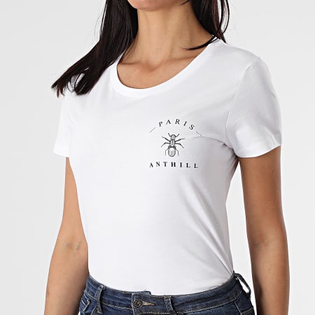 Anthill - Maglietta con logo sul petto da donna, bianco