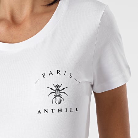 Anthill - Maglietta con logo sul petto da donna, bianco