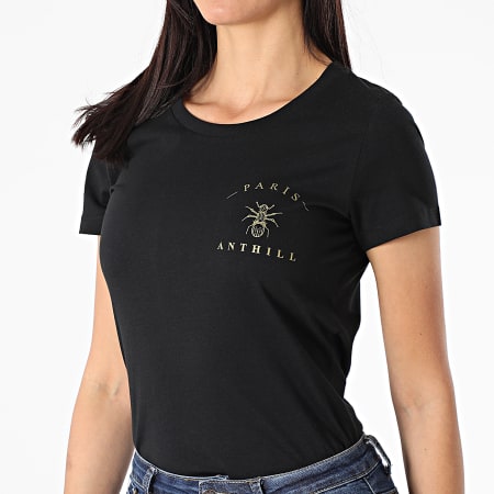Anthill - Maglietta con logo sul petto da donna Oro nero