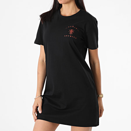 Anthill - Robe Tee Shirt Femme Chest Logo Noir Rouge