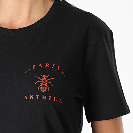 Anthill - Robe Tee Shirt Femme Chest Logo Noir Rouge
