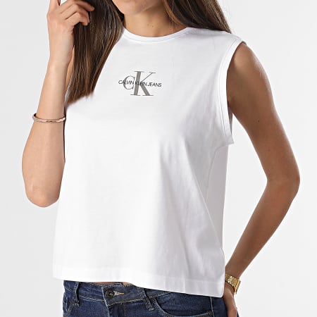 Calvin Klein - Camiseta de tirantes con monograma 6578 Blanco