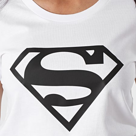 DC Comics - Tee Shirt Femme Big Logo Blanc Noir