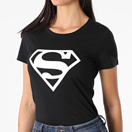 DC Comics - Maglietta donna Big Logo nero bianco