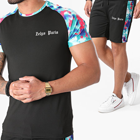 Zelys Paris - Juan Negro Jogging Shorts Camiseta Set