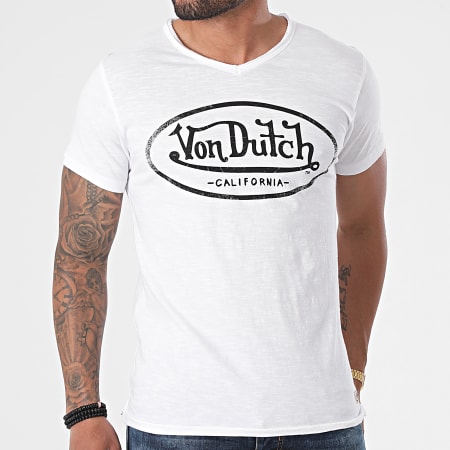 Von Dutch - Tee Shirt Col V Ron Blanc