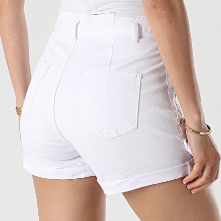 Girls Outfit - Pantalones cortos vaqueros de mujer C9067 Blanco