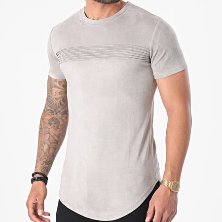 John H - T102 Camiseta oversize gris