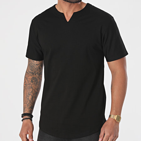 John H - Camiseta oversize XW924 Negro
