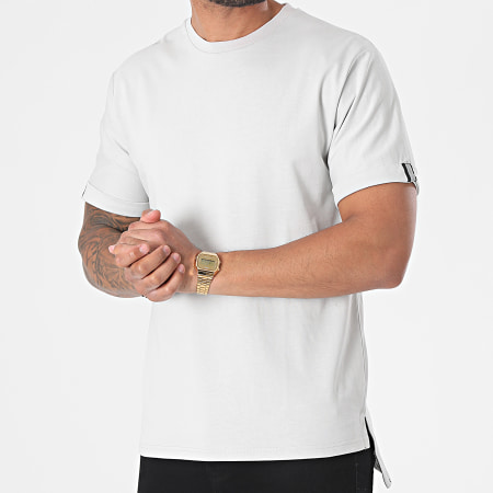 John H - T112 Camiseta reflectante oversize gris claro