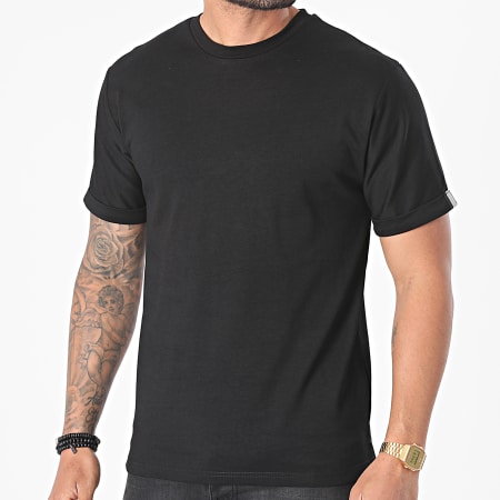 John H - T112 Camiseta negra reflectante oversize