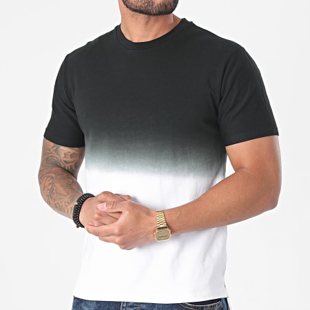John H - Camiseta oversize T110 Blanco Negro Degradado