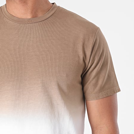John H - Camiseta oversize T110 Blanco Camel Degradado